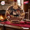 Front view of The Phantom of the Opera 40th Anniversary Glass Christmas Ornament depicting a boat scene with candles and roses.