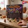 The Powerpuff Girls Halloween Advent Calendar 2026 box with 24 numbered slots and character figurines on a wooden table.