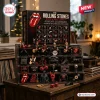 The Rolling Stones Advent Calendar 2026 featuring 24 numbered panels, miniature band figurines, and iconic rock memorabilia.