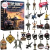 Front view of Top Gun 40th Anniversary Christmas Advent Calendar box with assorted movie figurine ornaments.
