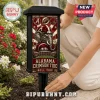 University of Alabama Stained Glass Solar Garden Light featuring an elephant mascot and team colors in a garden setting.