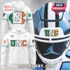 University of North Carolina Ireland Series white hoodie featuring a green, white, and orange UNC logo and team branding.
