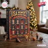 Front view of USA Women's Basketball 2026 FIBA World Cup Champions advent calendar with miniature figurines on a table.
