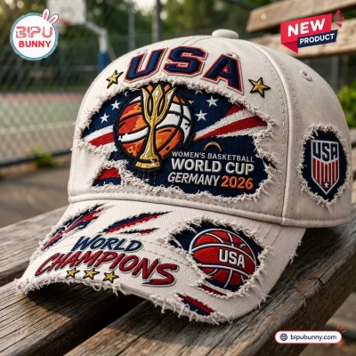 USA Women’s Basketball World Cup 2026 Distressed Baseball Cap