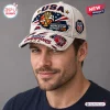 USA Women's Basketball World Cup 2026 Distressed Baseball Cap in off-white with championship graphics and team logo.