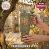 Virgo Astrology Custom 40oz Stanley Tumbler in olive green with 3D maiden emblem and engraved text on outdoor background.