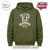 Which Way EJ Endicott New York Heritage hoodie in olive green featuring white vintage-style typography and chest graphic.