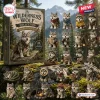 Front view of Wilderness Wolf Collection Advent Calendar packaging box alongside multiple small wolf figurines.