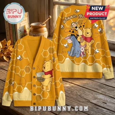Winnie the Pooh Honeycomb Yellow V-Neck Cardigan
