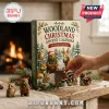 Woodland Forest 24 Ornament Christmas Advent Calendar box with holiday animal illustrations and a hand removing a raccoon piece.