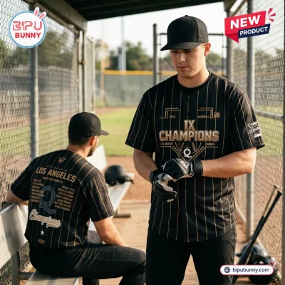 WPBL Los Angeles Queens 2026 Champions Black Baseball Jersey