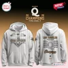 Front and back view of the WPBL Los Angeles Queens 2026 Champions white hoodie with pinstripes and championship graphics.