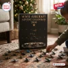 WWII Aircraft Advent Calendar 2026 box with a matte black finish and numbered doors sitting on a patterned rug.