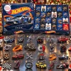 Top view of 24 Days of Racing Advent Calendar 2026 with packaging and numbered keychains.