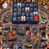 Front view of the 24 Days of Racing Advent Calendar 2026 with numbered boxes and car keychains.