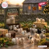 Front view of A Flock Of Sheep Woolly Animal Advent Calendar with box and miniature sheep figures.