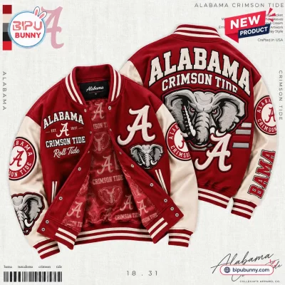 Alabama Crimson Tide Bomber Baseball Jacket