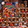 Front view of ALF Advent Calendar 2026 packaging alongside twenty-four miniature figurines.
