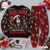 Front view of the Alice Cooper Christmas Nightmare Sweater Jogger Pants Set with holiday graphics.