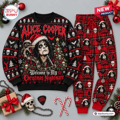 Alice Cooper Christmas Nightmare Sweater Jogger Pants Set