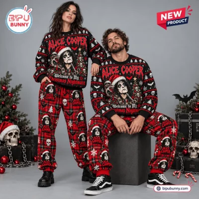 Alice Cooper Christmas Nightmare Sweater Jogger Pants Set