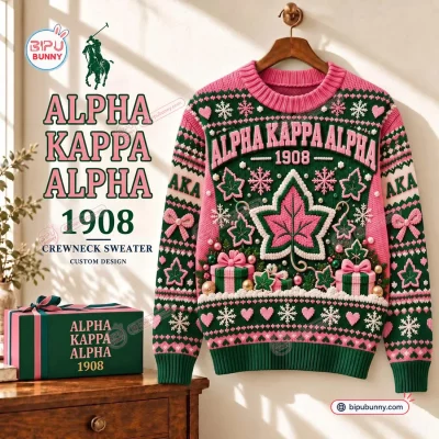 Alpha Kappa Alpha 1908 Ugly Christmas Sweater Alpha Kappa Alpha 1908 Ugly Christmas Sweater