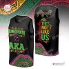 Front and back view of a black Juneteenth Black History Month shirt featuring green, pink, and yellow cultural patterns.
