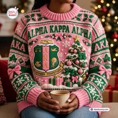 Alpha Kappa Alpha Pink Ugly Christmas Sweater
