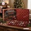 Front view of an Arsenal FC Come On You Gunners Christmas Advent Calendar with open compartments displaying ornaments.