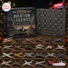 Front view of the Aviation Legends 2026 Aircraft Advent Calendar with twenty-four numbered toy planes arranged below.