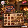 Open Baltimore Orioles Baseball Christmas Advent Calendar displaying twenty miniature themed ornaments.
