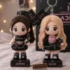 Front view of BLACKPINK 10th Anniversary Tour plush keychains featuring Jennie and Rose figures.