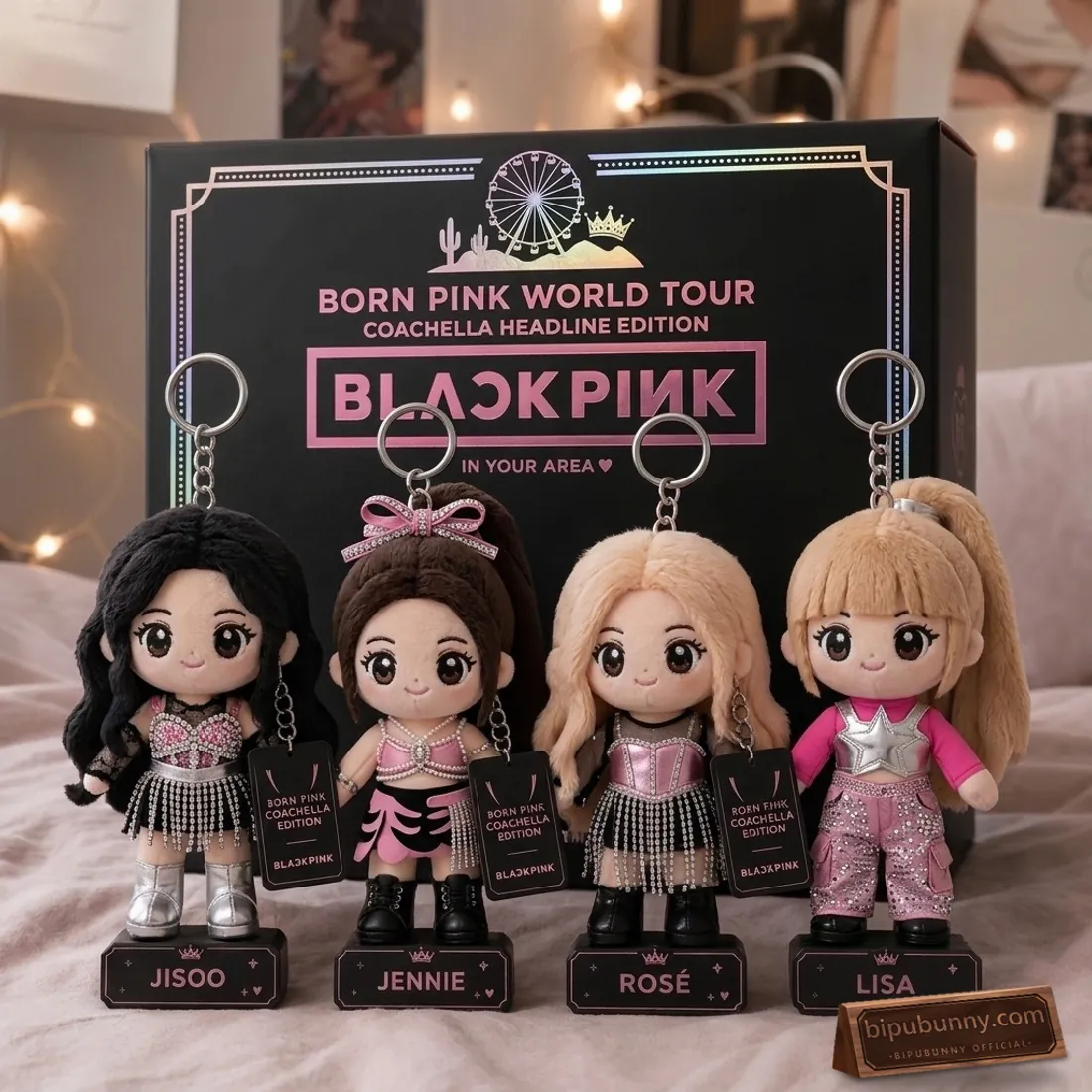 BLACKPINK Born Pink Coachella Headline Edition Plush Keychain Set BLACKPINK Born Pink Coachella Headline Edition Plush Keychain Set