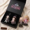 Front view of BLACKPINK Born Pink Coachella Headline Edition Plush Keychain Set in a black display box.