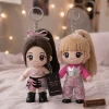 Front view of the BLACKPINK Born Pink Coachella Headline Edition Plush Keychain Set featuring two dolls.