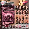 Front view of Blackpink Mini Figures Advent Calendar next to twelve displayed character figures and accessories.