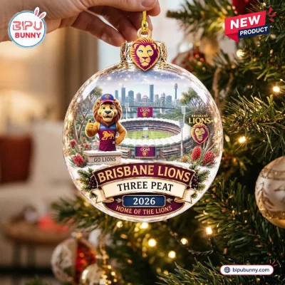 Brisbane Lions Three Peat 2026 Christmas Ornament