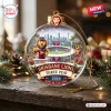 Front view of Brisbane Lions Three Peat 2026 Christmas Ornament featuring a stadium mascot.