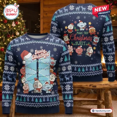 BTS BT21 Make This Sweet Ugly Christmas Sweater