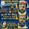 Graphic layout of the California Golden Bears Grateful Dead 2026 Shirt featuring stadium background and tie-dye apparel.