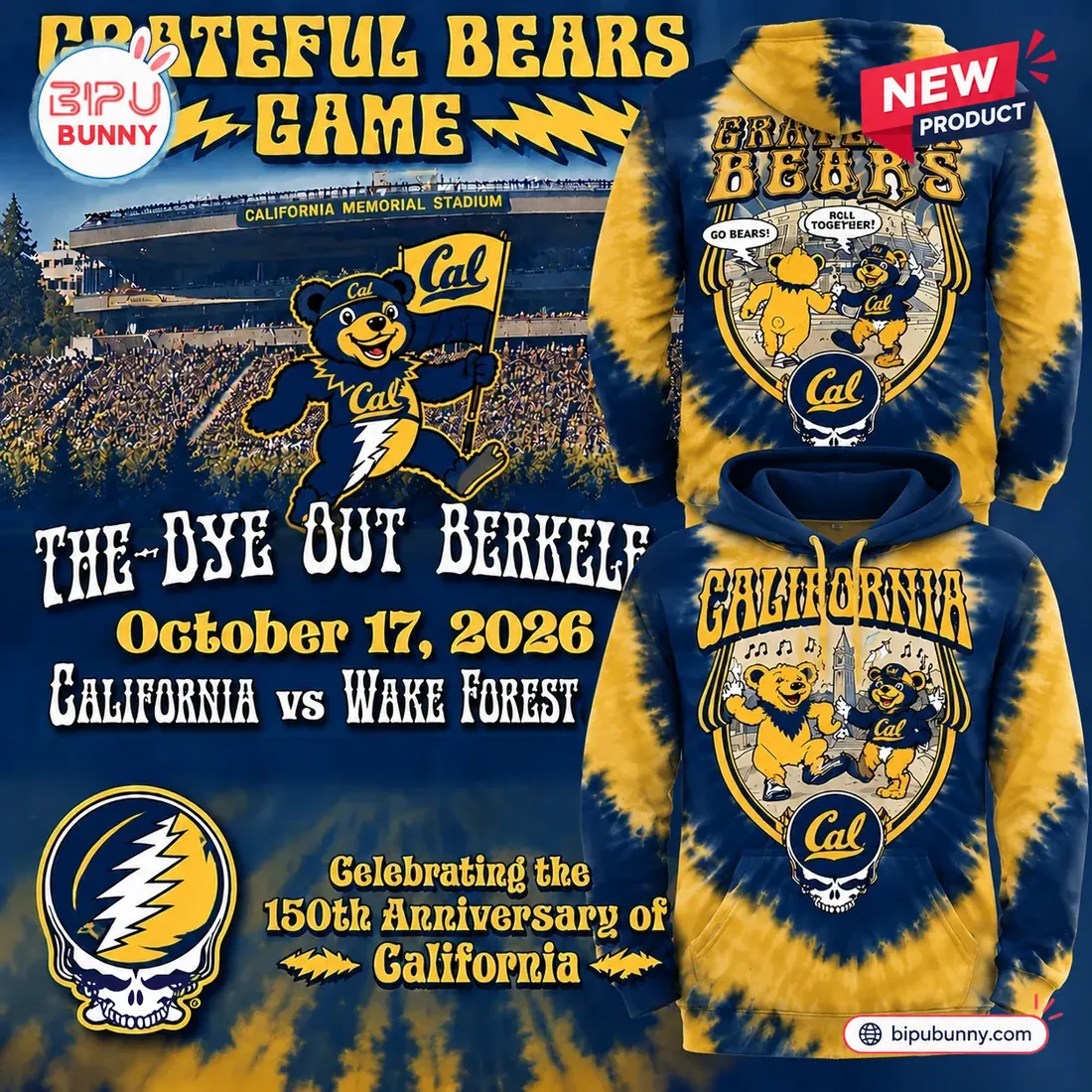 California Golden Bears Grateful Dead College Hoodie California Golden Bears Grateful Dead College Hoodie