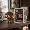 Front view of the Captain Fear Tampa Bay Buccaneers 50th Anniversary Vinyl Figure standing beside its box on a shelf.