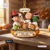 Front view of Charlie Brown 60th Anniversary 1966-2026 Christmas Ornament featuring characters in costumes.