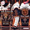Multi-angle view of the Chicago Bears Way Maker Hoodie featuring text, cross motifs, and bear graphics.