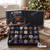 Front view of Chicago Cubs Christmas advent calendar with 24 numbered doors and collectible team ornaments.
