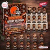 Front view of the Cleveland Browns NFL Advent Calendar box alongside miniature player figurines.