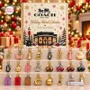 Front view of Coach New York Advent Calendar 2026 with twenty-four charms displayed below.