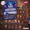 Front view of Crystal Palace FC Advent Calendar box next to twenty-four mini figurines.