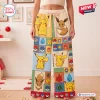 Front view of Cute Pokémon Patchwork Pajama Set with character graphics.