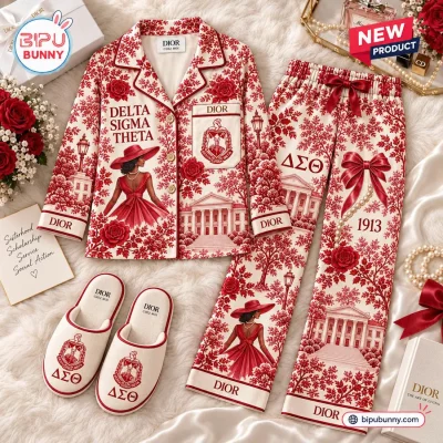 Delta Sigma Theta Satin Pajama Set